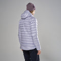 Lilac Haze Montane Women's Anti Freeze Hooded Down Jacket Model Back FAFZHLIL