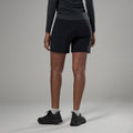 Black Montane Women's Caelum Shorts  Model Back FCAESBLA