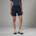Eclipse Blue Montane Women's Caelum Shorts  Model Front FCAESECL