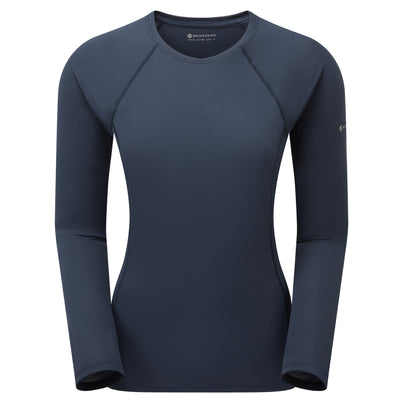 Eclipse Blue Montane Women's Dart Nano Long Sleeve T-Shirt Regular Fit Front FDNLRECL