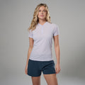 Lilac Haze Montane Women's Dart Nano Zip T-Shirt Model Front FDNZTLIL