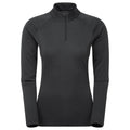 Black Montane Women's Dart Zip Neck T-Shirt Front