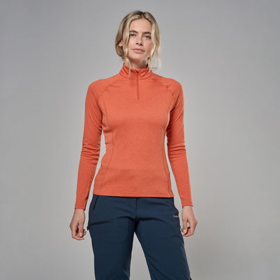 Lava Montane Women's Dart Zip Neck T-Shirt Front FDRZILAV