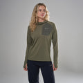 Caper Montane Women's Dart XT Thermal Hoodie Model Front FDTXHCAP
