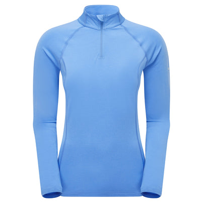 Cornflower Montane Women's Dart XT Thermal Zip Neck T-Shirt Front