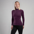 Saskatoon Berry Montane Women's Dart XT Thermal Zip Neck T-Shirt Model Front