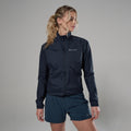 Eclipse Blue Montane Women's Featherlite Windproof Jacket Model Front