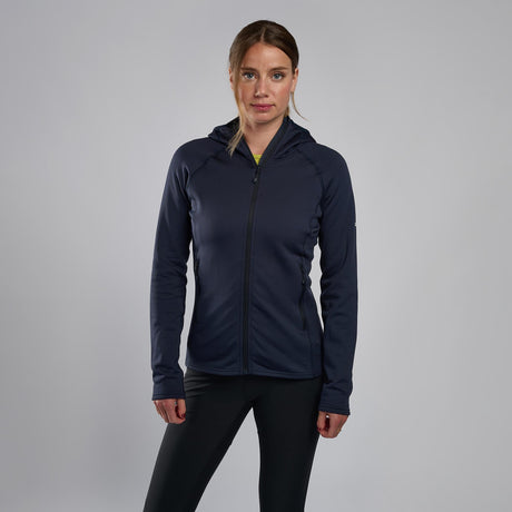 Eclipse Blue Montane Women's Fury Lite Hooded Fleece Jacket Front