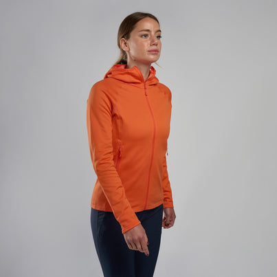 Tigerlily Montane Women's Fury Lite Hooded Fleece Jacket Front FFULHTIG
