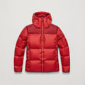 Adrenaline Red Montane Women's Glacium Hooded Down Jacket Front FGLAHADR