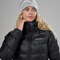 Black Montane Women's Icarus 3.0 Hooded Insulated Jacket Model 5 FIHOOBLA