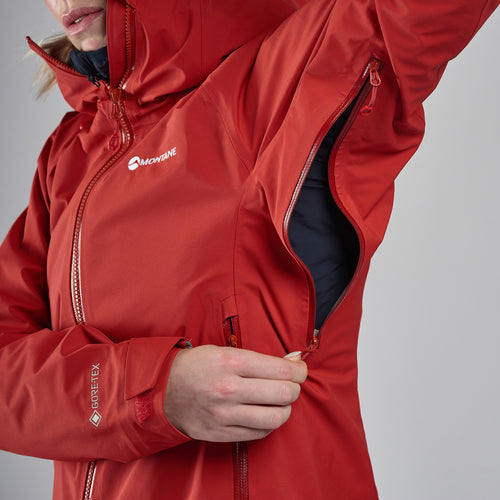 Saffron Red Montane Women's Phase XT Waterproof Jacket Model 7