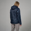 Eclipse Blue Montane Women's Prism Hooded Insulated Jacket Model Back