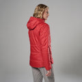 Hot Chilli Red Montane Women's Prism Hooded Insulated Jacket Model Back