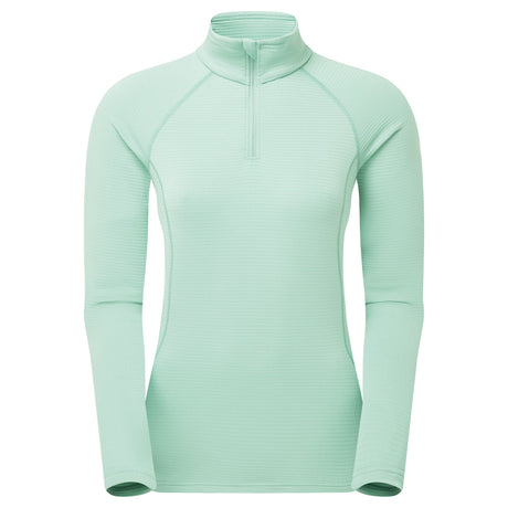 Sea Mist Montane Women's Protium Lite Pull On Fleece Front FPRLPSEA