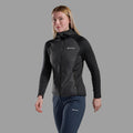 Black Montane Women's Sirocco Lite Hooded Insulated Jacket Model Front