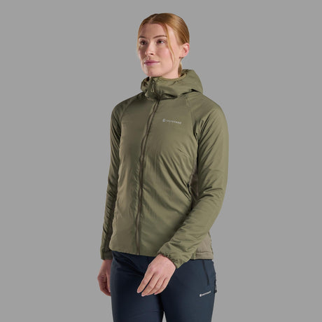 Caper Montane Women's Sirocco Hooded Insulated Jacket Front