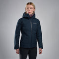 Eclipse Blue Montane Women's Spirit Lite Waterproof Jacket Model Front