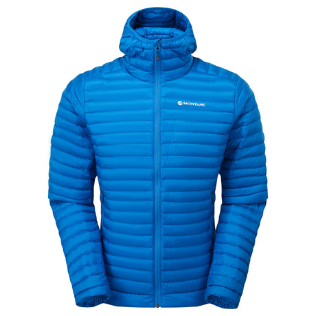 Electric Blue Montane Men's Anti-Freeze Lite Hooded Down Jacket Front