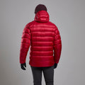 Acer Red Montane Men's Anti-Freeze XT Hooded Down Jacket Model Back