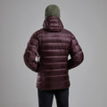 Dark Garnet Montane Men's Anti-Freeze XT Hooded Down Jacket Model Back