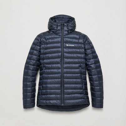 Eclipse Blue Montane Men's Anti-Freeze Hooded Down Jacket Front MAFZHECL