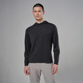 Black Montane Men's Alhena Merino Blend Hoodie Model Front MALHOBLA