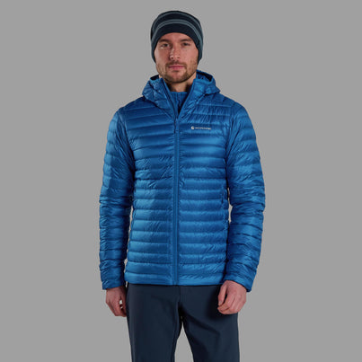 Neptune Blue Montane Men's Anti-Freeze Lite Hooded Down Jacket Front