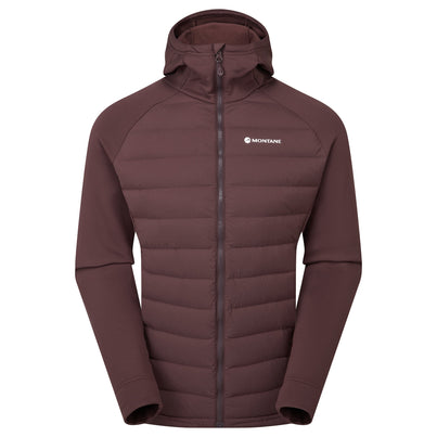 Dark Garnet Montane Men's Composite Hooded Down Jacket Front
