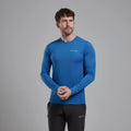 Electric Blue Montane Men's Dart Lite Long Sleeve T-Shirt Model Front