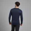 Eclipse Blue Montane Men's Dart Long Sleeve T-Shirt Model Back