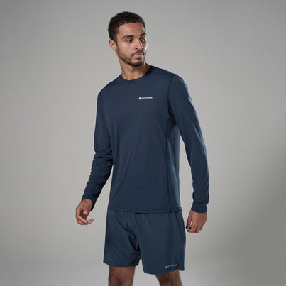 Eclipse Blue Montane Men's Dart Nano Long Sleeve T-Shirt Regular Fit Front MDNLRECL