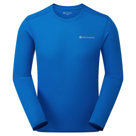 Neptune Blue Montane Men's Dart Nano Long Sleeve T-Shirt Front MDNLSNEP