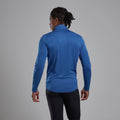 Neptune Blue Montane Men's Dart Zip Neck T-Shirt Model Back