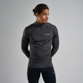 Midnight Grey Montane Men's Dart XT Thermal Zip Neck Long Sleeved Top Model Front