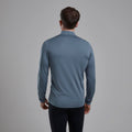 Stone Blue Montane Men's Dart XT Thermal Zip Neck Long Sleeved Top Model Back