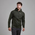 Oak Green Montane Men's Fury XT Hooded Fleece Jacket Model Front