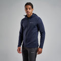 Eclipse Blue Montane Men's Fury Hooded Fleece Jacket Model Front