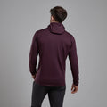 Dark Garnet Montane Men's Protium Hooded Fleece Jacket Model Back