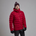 Acer Red Montane Men's Resolve XT Hooded Down Jacket Model Front