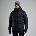 Black Montane Men's Resolve XT Hooded Down Jacket Model Front