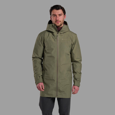 Caper Montane Men's Spirit Long Waterproof Jacket Front