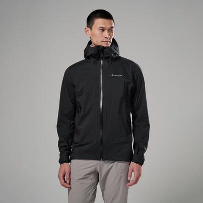 Black Montane Men's Vortic Waterproof Jacket Front MVORJBLA