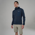 Eclipse Blue Montane Men's Zepher Hooded Fleece Jacket Model Front MZEPHECL