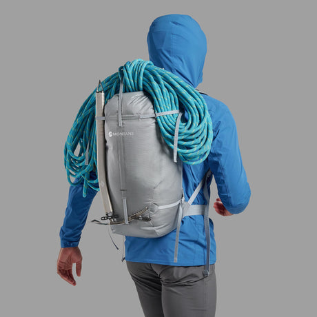 Pebble Blue Montane Valen 30L Backpack Model Back PVA30PEB