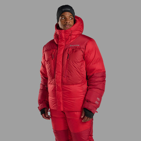 Adrenaline Red Montane Apex 8000 Down Jacket Ghost Mannequin